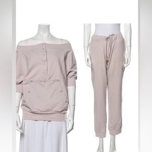 adidas by Stella McCartney off the shoulder & sweatpant set size medium pink